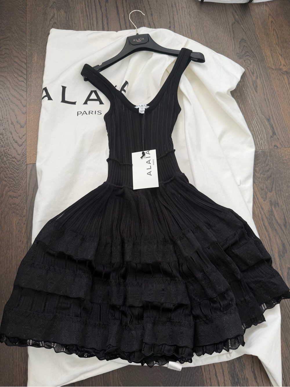 $3500 Alaia crinoline skater dress Black